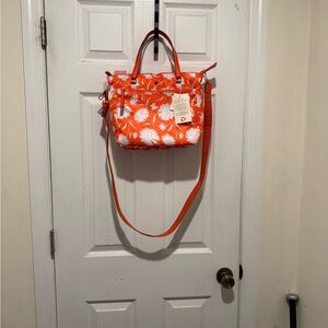 KATE SPADE JAE Orange nylon flower bag never used!!